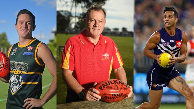 Alex Forster (Pembroke OS), Tony McGuinness (Morphettville Park) and Danyle Pearce (Edwardstown) are among the big names playing in divisions two to seven of the Adelaide Footy League this season.