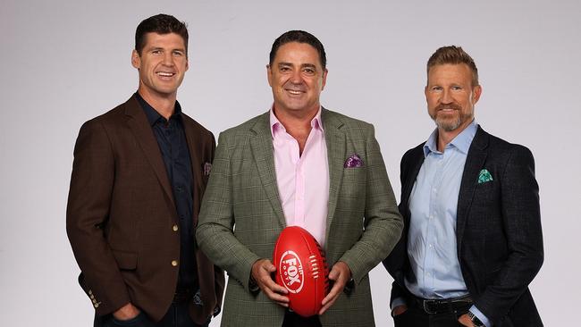 Jonathan Brown, Garry Lyon and Nathan Buckley. Picture: Alex Coppel