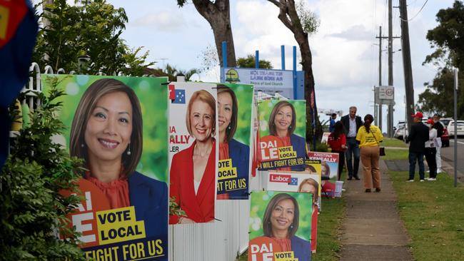 Independent candidate for Fowler Dai Le and Kristina Keneally posters pictured in Sydney's Cabramatta. Picture: Damian Shaw/NCA NewsWire