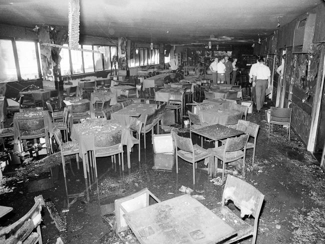 The charred interior of the Whiskey Au Go Go after the sun came up on March 8, 1973