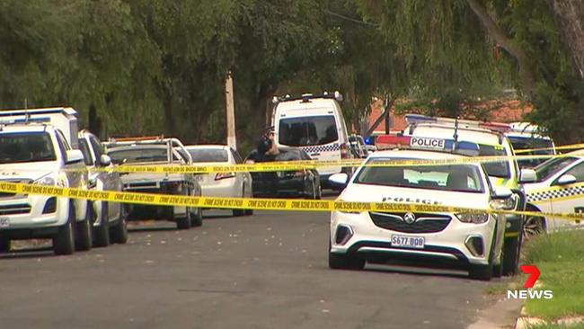 The scene of the shooting in Newton. Picture: 7NEWS