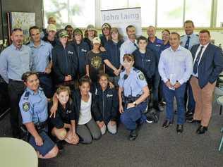 FOSTERING ENGAGEMENT: Members of the NSW Police Force, John Laing and Serco with students  participating in the FIt for Work  program. Picture: Tim Jarrett