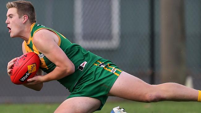 Jenson Garnham was the leading goalscorer for Leongatha this year. Picture Yuri Kouzmin