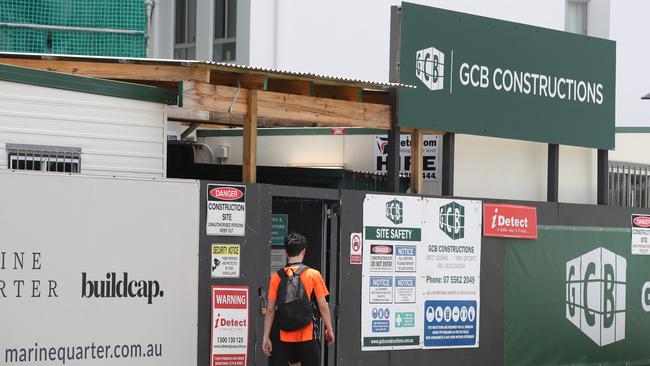 Workers completing construction on Marine Quarter at Labrador for GCB Constructions. Picture: Glenn Hampson