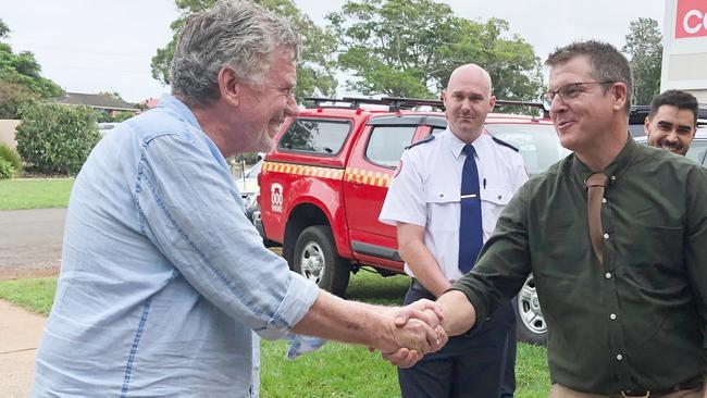 FIRST THERE: Alstonville butcher Ashley Thomson commenced the CPR which saved when Greg Apps after he collapsed with a heart attack in the Main Street three days before Christmas, 2020. Photo: Alison Paterson