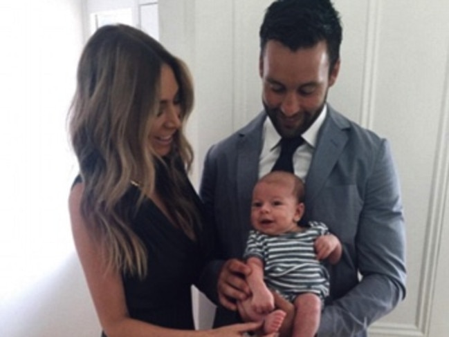 Jimmy Bartel and wife Nadia, soon after Aston was born.