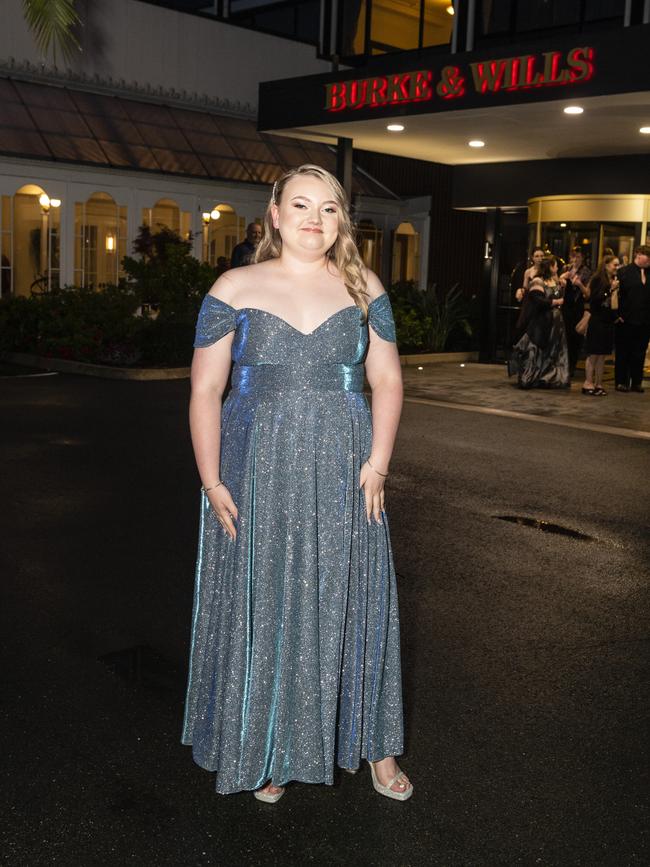 Graduate Imogen Bainbridge at the Toowoomba Flexi School formal at Burke and Wills Hotel, Thursday, October 20, 2022. Picture: Kevin Farmer