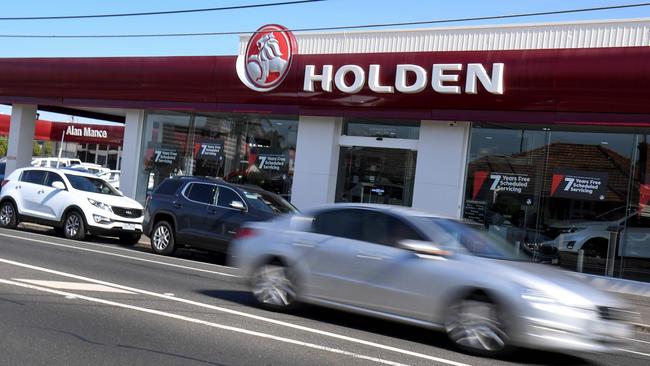 Holden dealers are expected to start massively discounting sales of the last remaining cars. Picture: William WEST / AFP