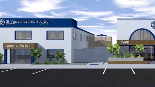 Concept image for new St Vincent de Paul South Coast hub on Railway St, Southport.