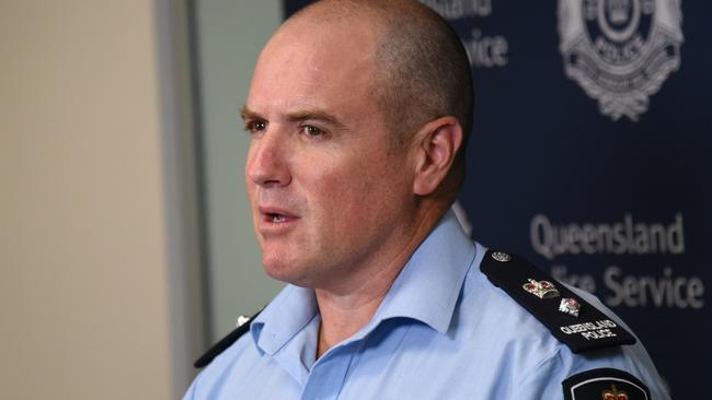 Queensland Police Superintendent Brett Jackson speaking to media on February 17, 2025. Picture: Alex Treacy