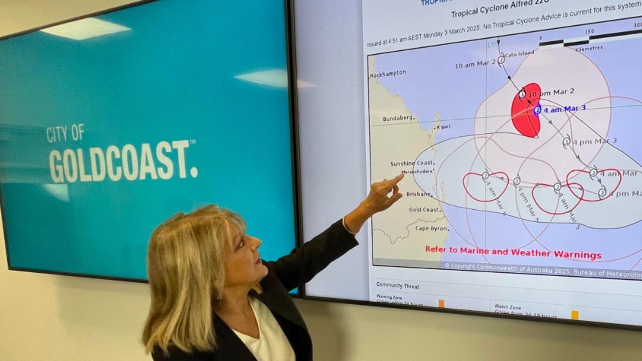 Acting Gold Coast Mayor Donna Gates on Tropical Cyclone Alfred at the Disaster and Management Centre.