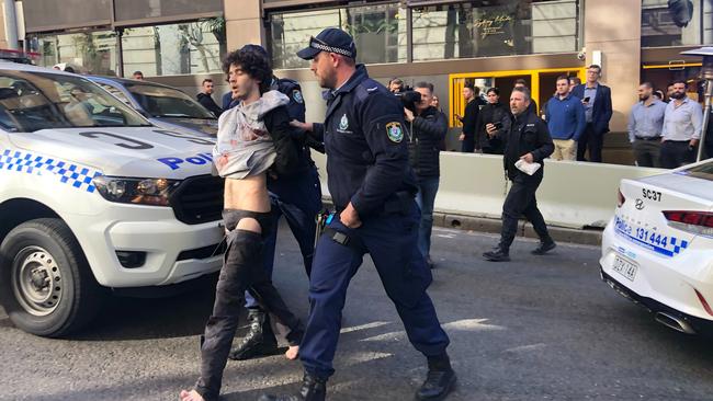 Mert Ney was detained by police in Sydney on Tuesday. Picture: AAP/Supplied