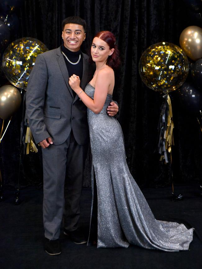 SCHOOL FORMAL 2022 - CALVARY CHRISTIAN COLLEGE. Suliasi Tuitupou (not graduating student) and Abbey Fox. Picture: Evan Morgan