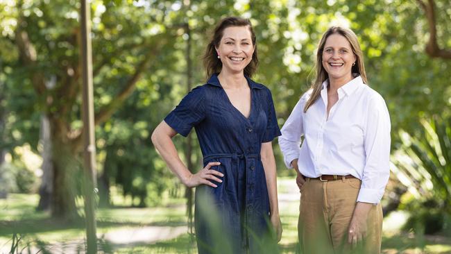 Motherland CEO Stephanie Trethewey (left) with marketing and events manager and Toowoomba local Jane McAlpine announce Toowoomba will host Motherland's second national conference next year, Tuesday, February 11, 2025. Picture: Kevin Farmer