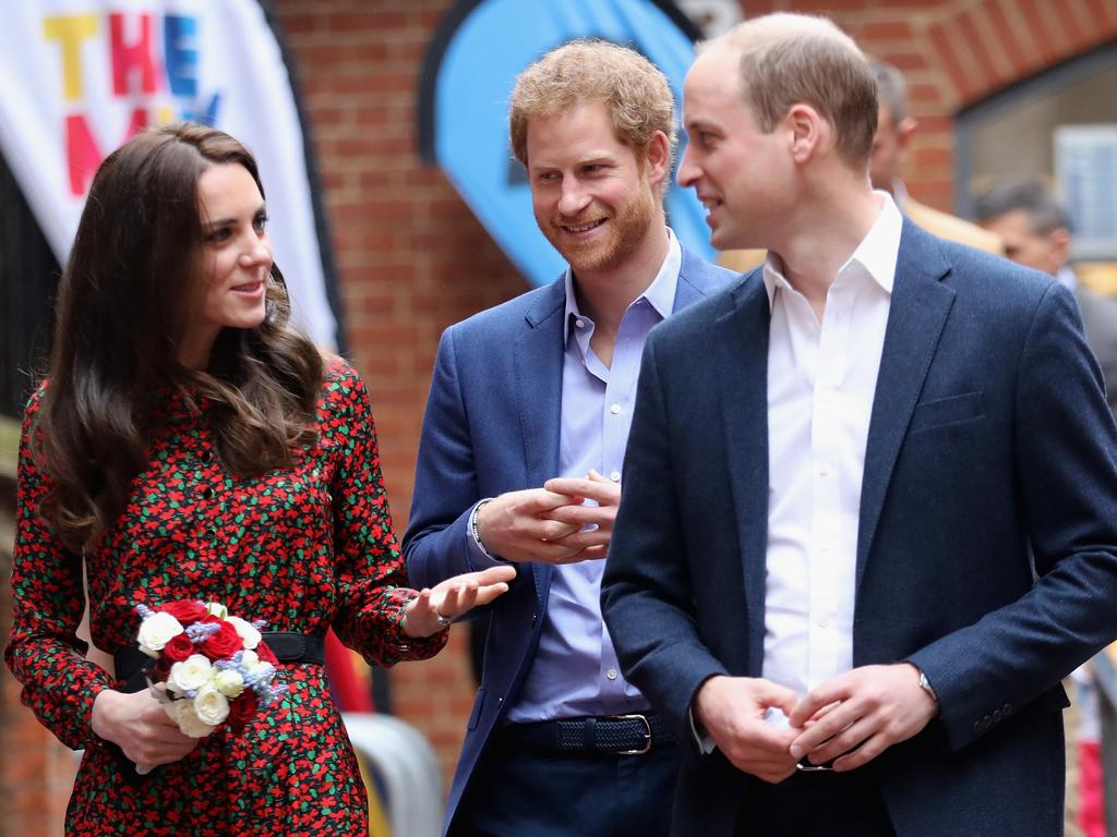 Harry is estranged from William and Catherine. (The trio seen here in 2016). Picture: Chris Jackson/Getty Images