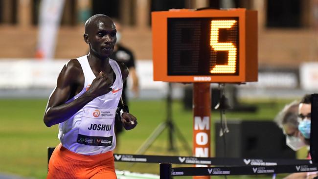 Ugandan athlete Joshua Cheptegei competes in the men's 10,000m