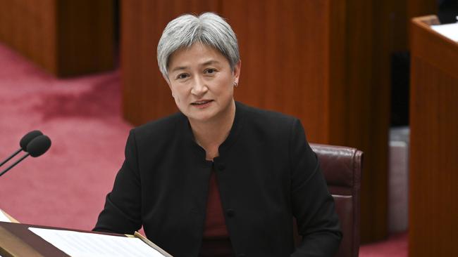 On the same day of the October 7 attack, Foreign Minister Penny Wong called for Israel’s restraint. Picture: NewsWire/Martin Ollman