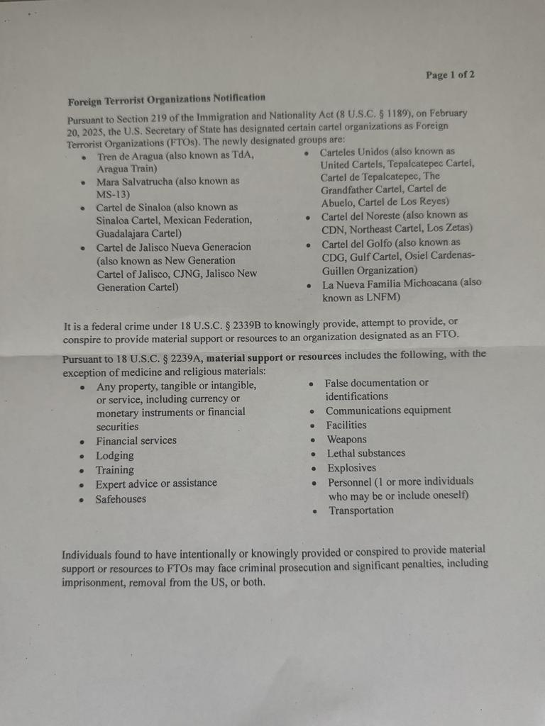Nikki was forced to sign documents indicating she had no gang affiliations. Picture: Supplied