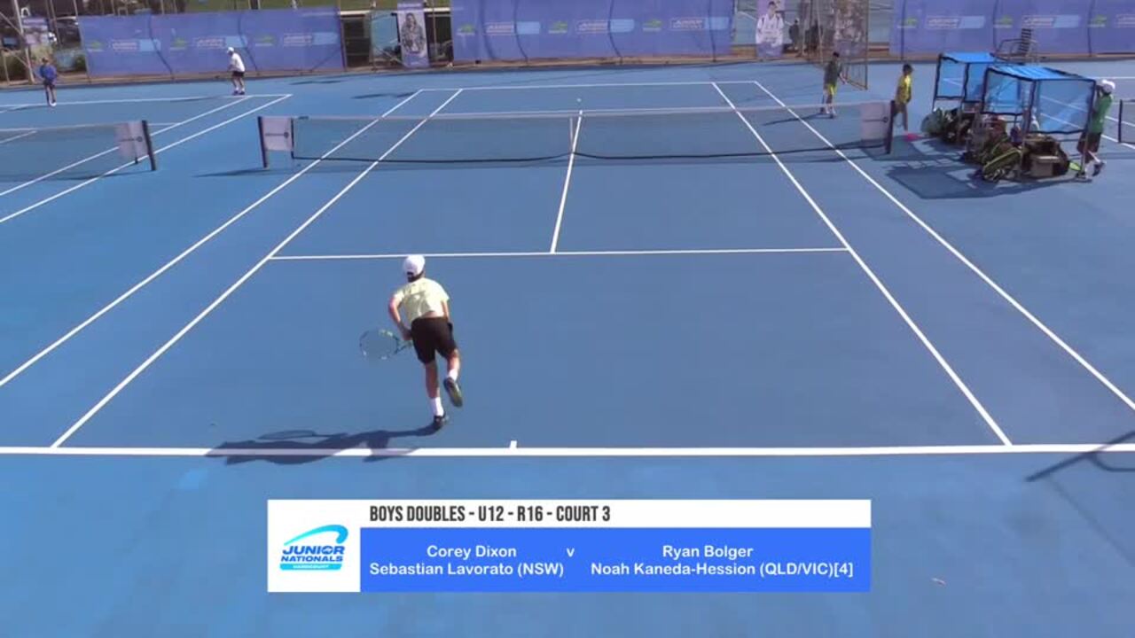 Replay: Corey Dixon/Sebastian Lavorato (NSW) v  Ryan Bolger/Noah Kaneda-Hession (QLD/VIC)[4] (U12 boys doubles) - 2024 Australian Junior Hardcourt Championships Day 3