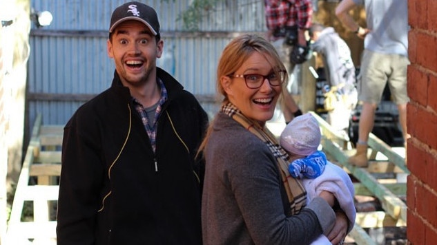 Dan Macpherson with his wife Ches and daughter Arabella.