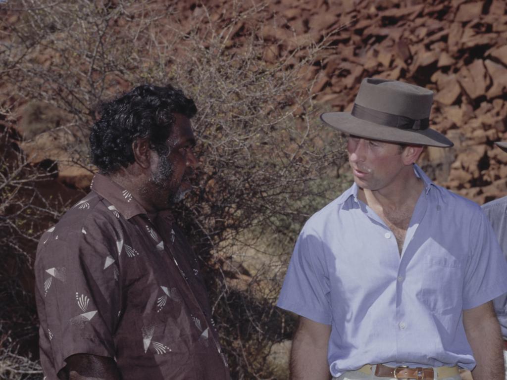 Prince Charles talking at Deep Gorge – an Aboriginal heritage site in Karratha, February 1994. Picture: Tim Graham Photo Library via Getty Images