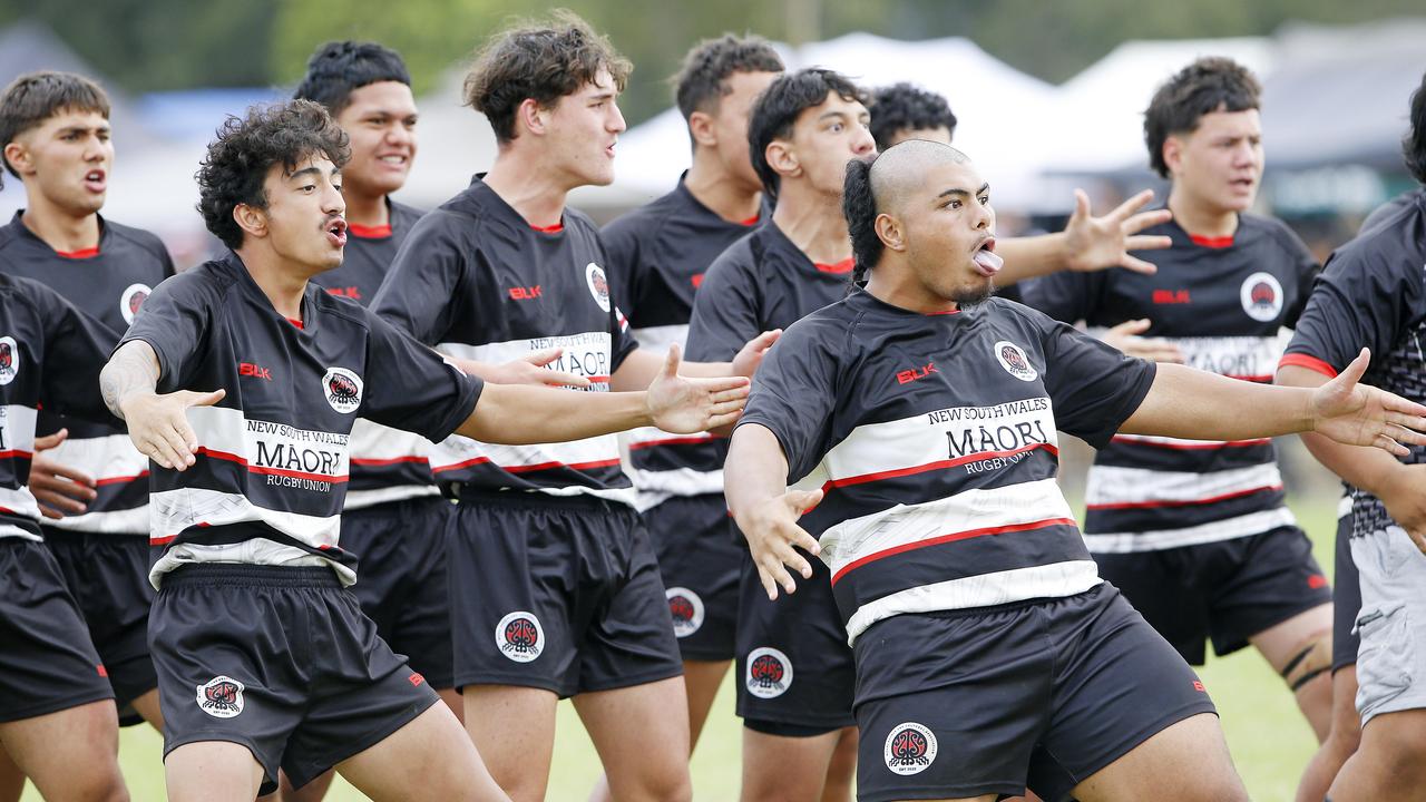 NSW Maori perform the haka before the game.