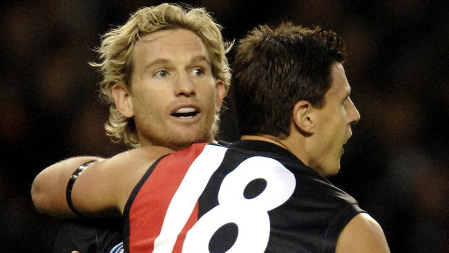 James Hird and Matthew Lloyd in their time as teammates.