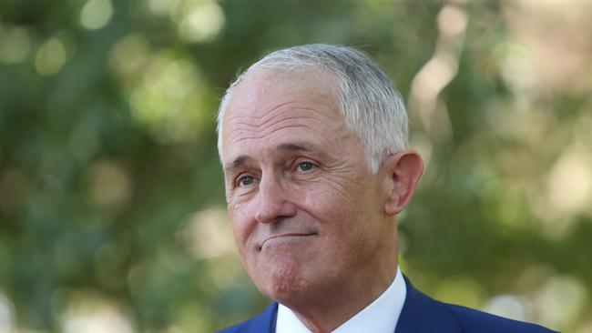 Malcolm Turnbull at the 2018 Australia Day citizenship ceremony in Canberra. Picture: Kym Smith