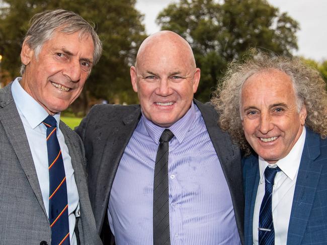 SOCIAL PICS: Russell Ebert OAM, Andrew Jarman and John Platten were present as the new Magarey Grove at Adelaide Oval was unveiled on Friday, April 13 by His Excellency The Honourable Hieu Van Le AC – Governor of South Australia. Magarey Grove – a living tribute to the winners of Australian football’s oldest medal – features an interpretive sign and a plaque for every medal winner since 1898 along a grove of trees near the oval’s northern entrance. Picture: supplied