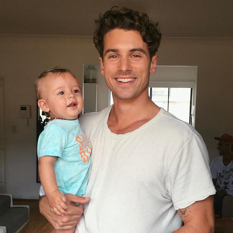 Matty Johnson ... “Celebrating Aus day with this handsome lil dude.” Picture: @matthewdavidjohnson/Instagram