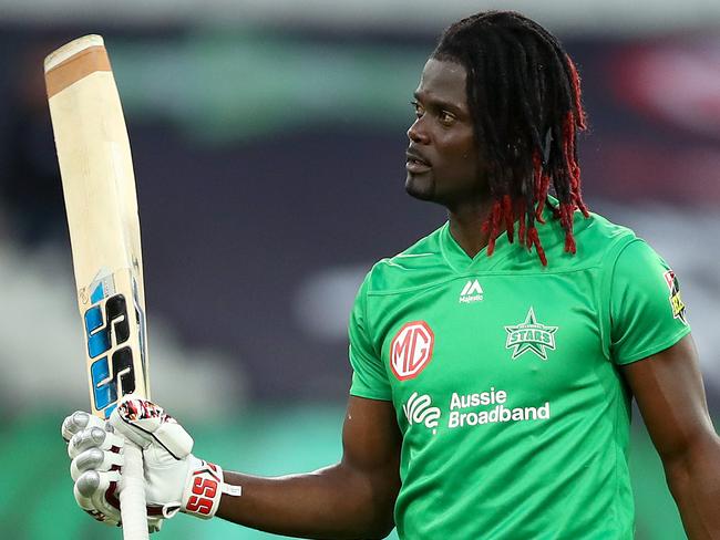 MELBOURNE, AUSTRALIA - JANUARY 15: Andre Fletcher of the Stars is seen after being dismissed during the Big Bash League match between the Melbourne Stars and the Adelaide Strikers at Melbourne Cricket Ground, on January 15, 2021, in Melbourne, Australia. (Photo by Kelly Defina/Getty Images)