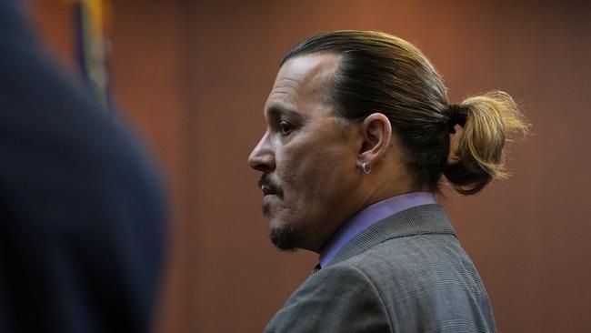 US actor Johnny Depp stands in the courtroom. (Photo by ELIZABETH FRANTZ / POOL / AFP)