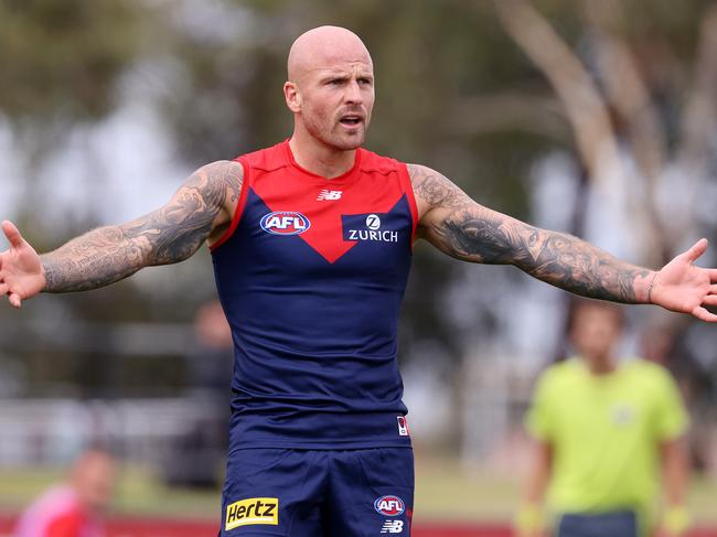 AFL. Melbourne v Richmond practise match at Casey Fields, Cranbourne. 26/02/2021.   Nathan Jones of the Demons    . Pic: Michael Klein