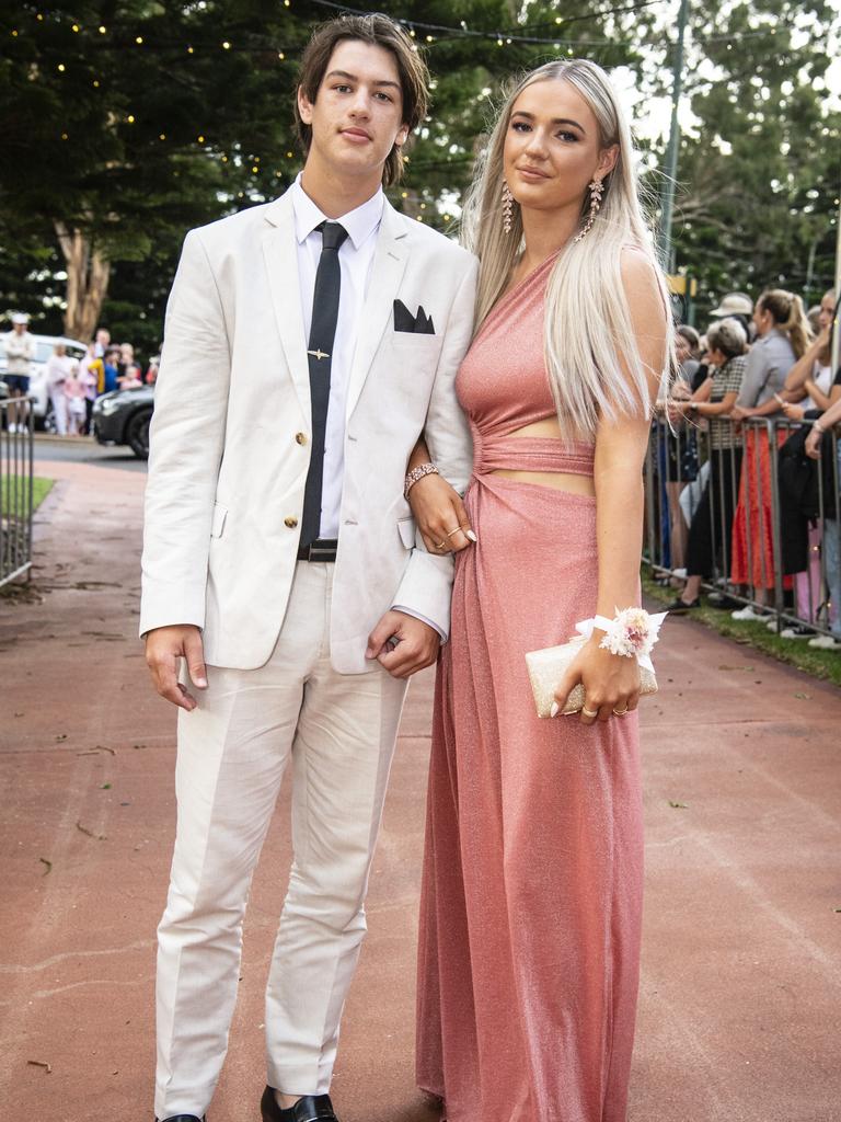 Tarrant Whittingham and partner Eliza Zillmann at St Mary's College formal at Picnic Point, Friday, March 24, 2023. Picture: Kevin Farmer