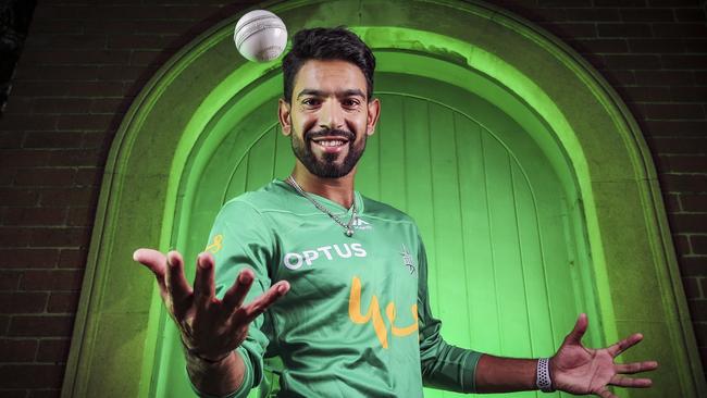 Melbourne Stars at the MCG after his hat-trick heroics. Picture: Wayne Taylor