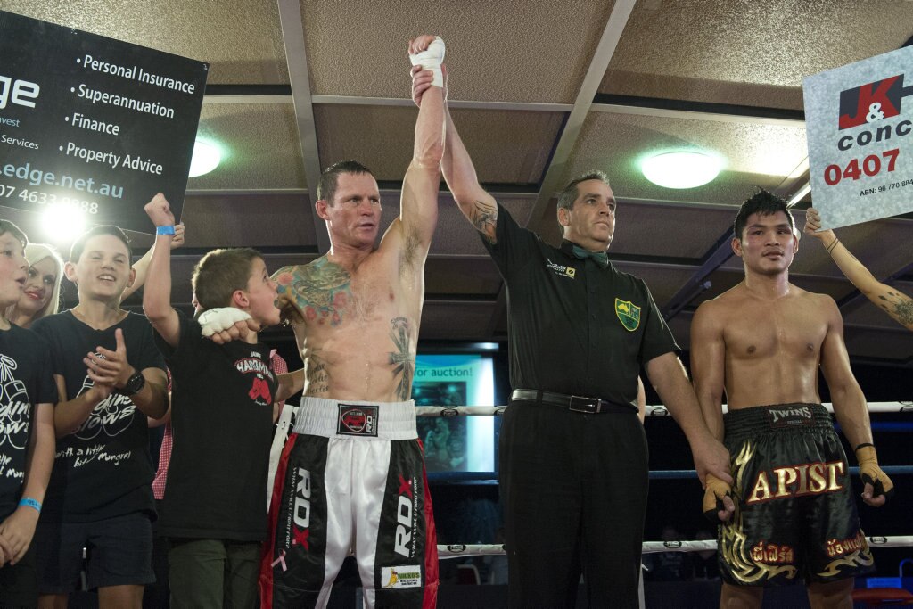 Jamie Hilt fights Apichat Koedchatturat for the Queensland welterweight belt at Smithy and TGW Bring The Big Fights 14 at Rumours International, Saturday, October 22, 2016. Picture: Kevin Farmer