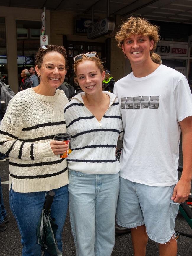 Thousands of people have braved the rain to gather in Brisbane for Anzac Day services. Picture: Grace Kessels