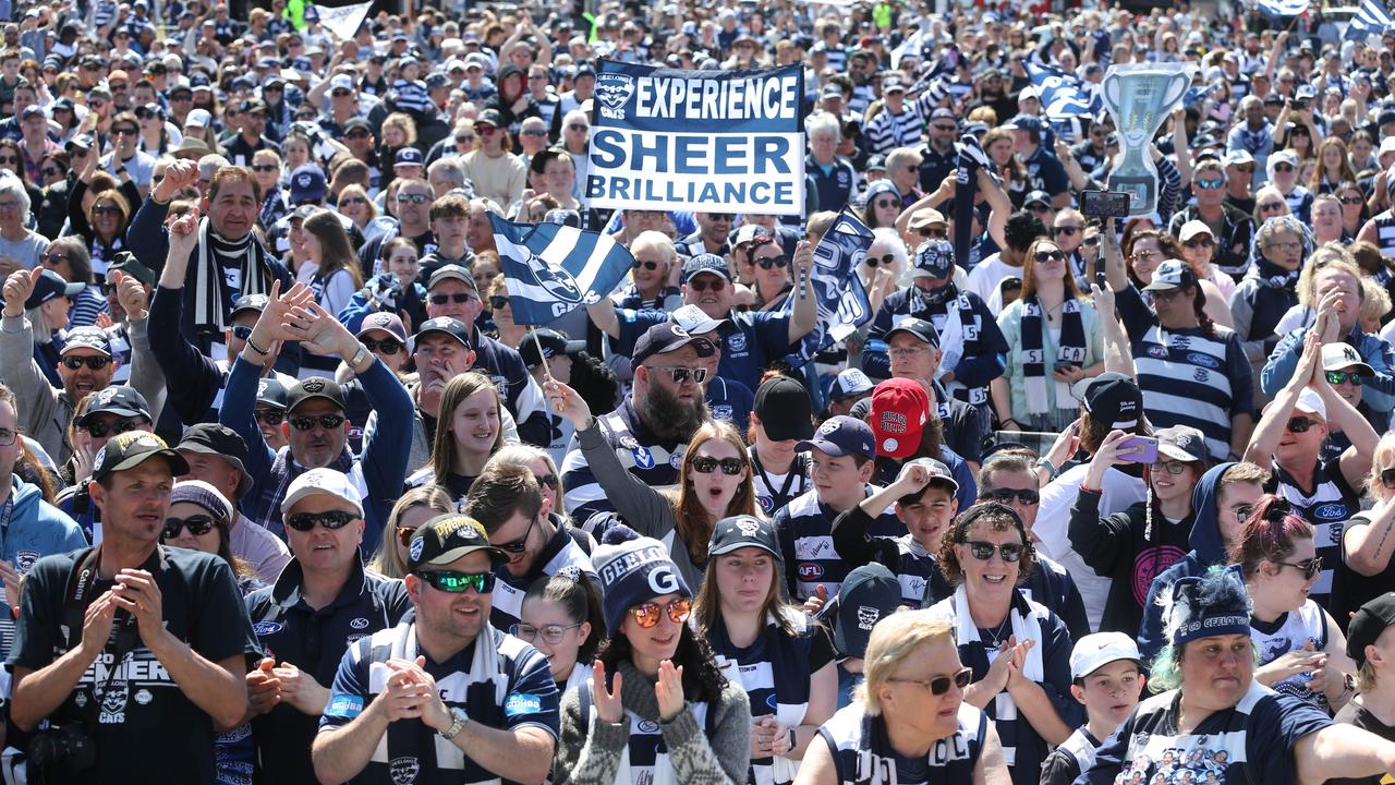 Cats post-GF family day at St Mary's Oval, Kardinia Park. Picture: Mike Dugdale