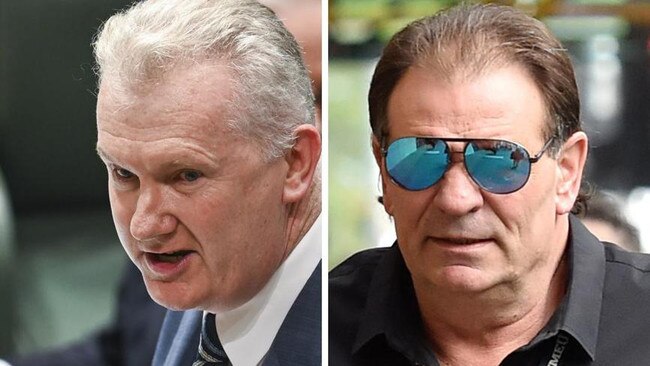 Workplace Minister Tony Burke and former CFMEU Victorian boss John Setka. Picture: NewsWire