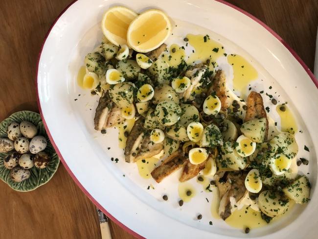 Sophie Cookes' pan fried whiting with potatoes.