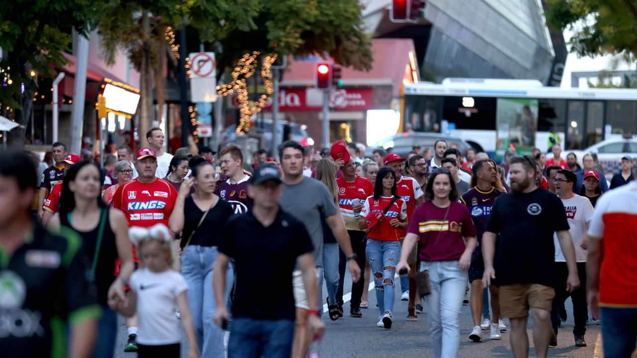 The jerseys were out in Brisbane. Picture: Steve Pohlner