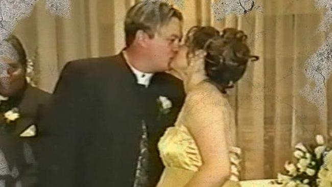 Roberta with Carl Williams on their wedding day. Picture: Supplied