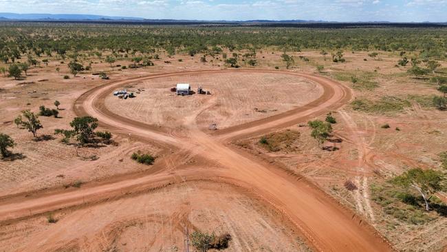 Aerial shots of the site for the upcoming Manjali Studio School on Bunuba country in the southern West Kimberley of Western Australia, which is being built by Hutchinson Builders Toowoomba.