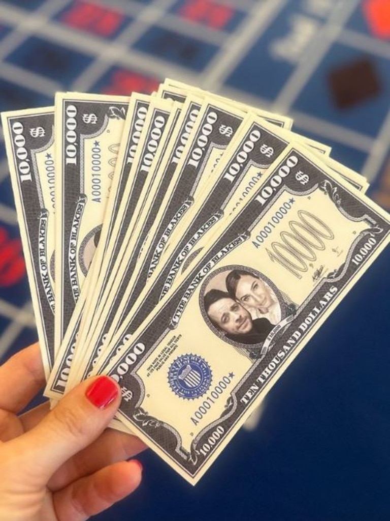 The Blakes even printed their own money for the celebration. Photo: Instagram