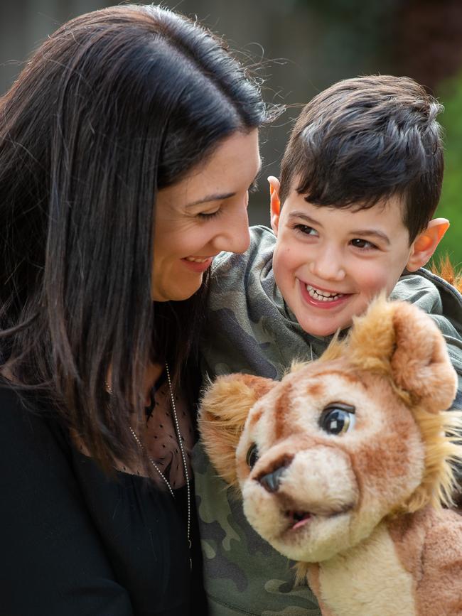 Rare disease sufferer, Noah, 3 and his mum, Deanna Carpino. Picture: Jay Town