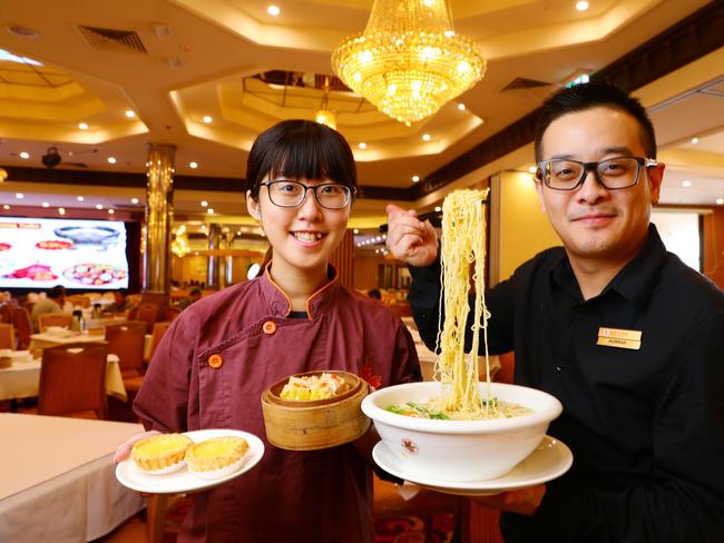 Waitress Ivy Miu and Manager Norman Wu at. Landmark Restaurant at Sunnybank. Photo Lachie Millard