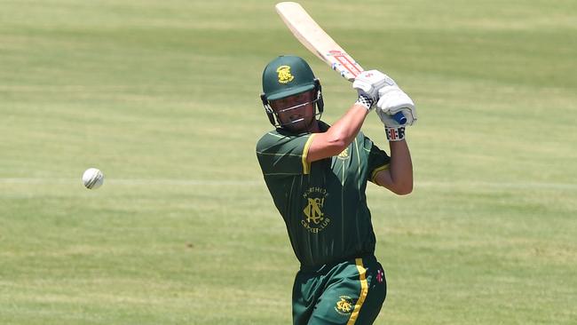 Jack Lalor hits one to the fence for Northcote. Picture: Andy Brownbill