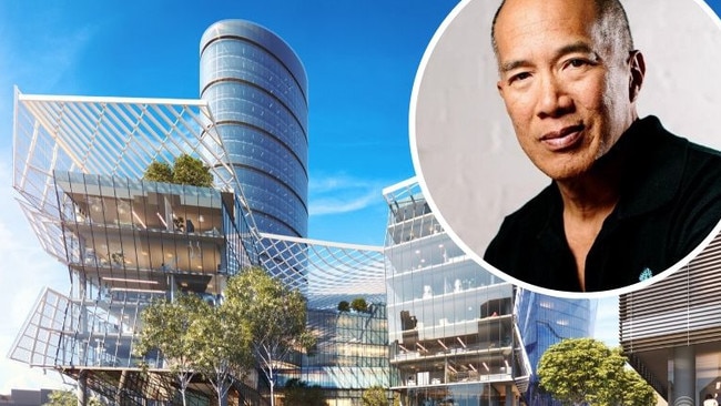 Dr Charlie Teo and the planned Blacktown Brain and Spinal Institute. Picture: Supplied