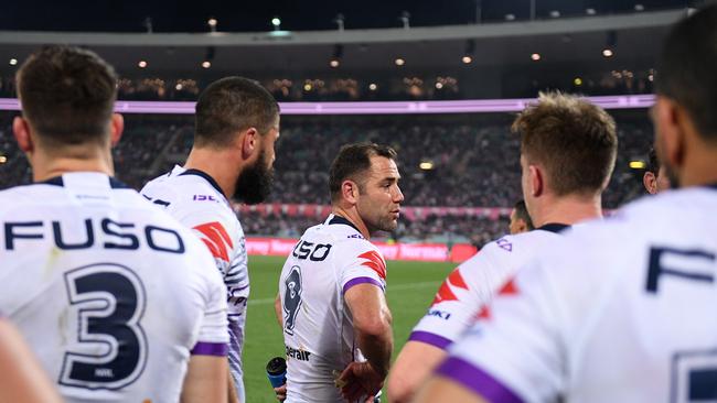 Cameron Smith considered retiring after the Storm crashed out of the 2019 finals series. Picture: AAP.