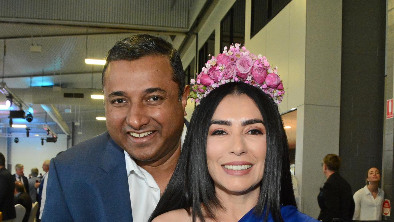 Hiranjan and Geethu Aloysius at St John’s Crisis Centre race day at GCTC, Bundall. Pic: Regina King